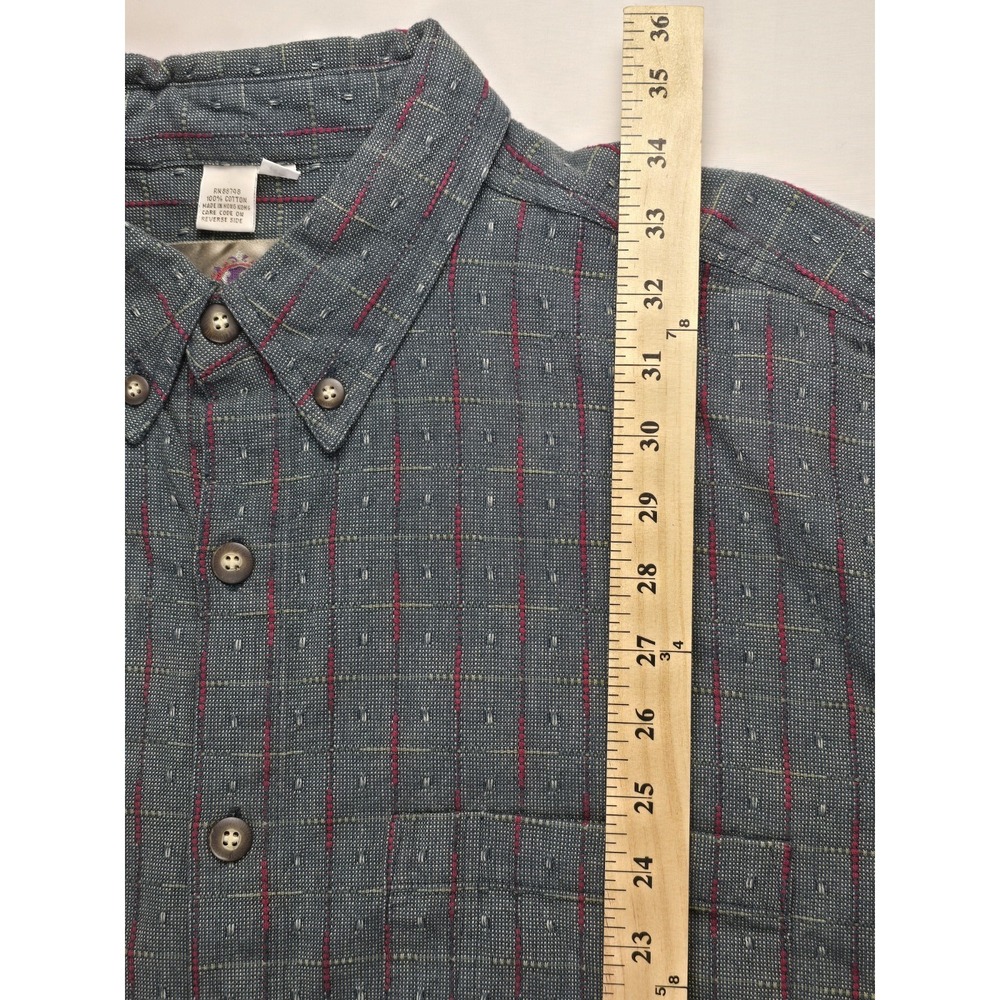 Vintage The Territory Ahead Men's XLL Plaid Button Down Shirt Long - Picture 5 of 7